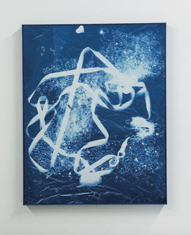   Mathieu Grenier  -  Efflorescence des corps #7 , 2020   Cyanotype sur coton / Cyanotype on cotton 39 x 31 in.  