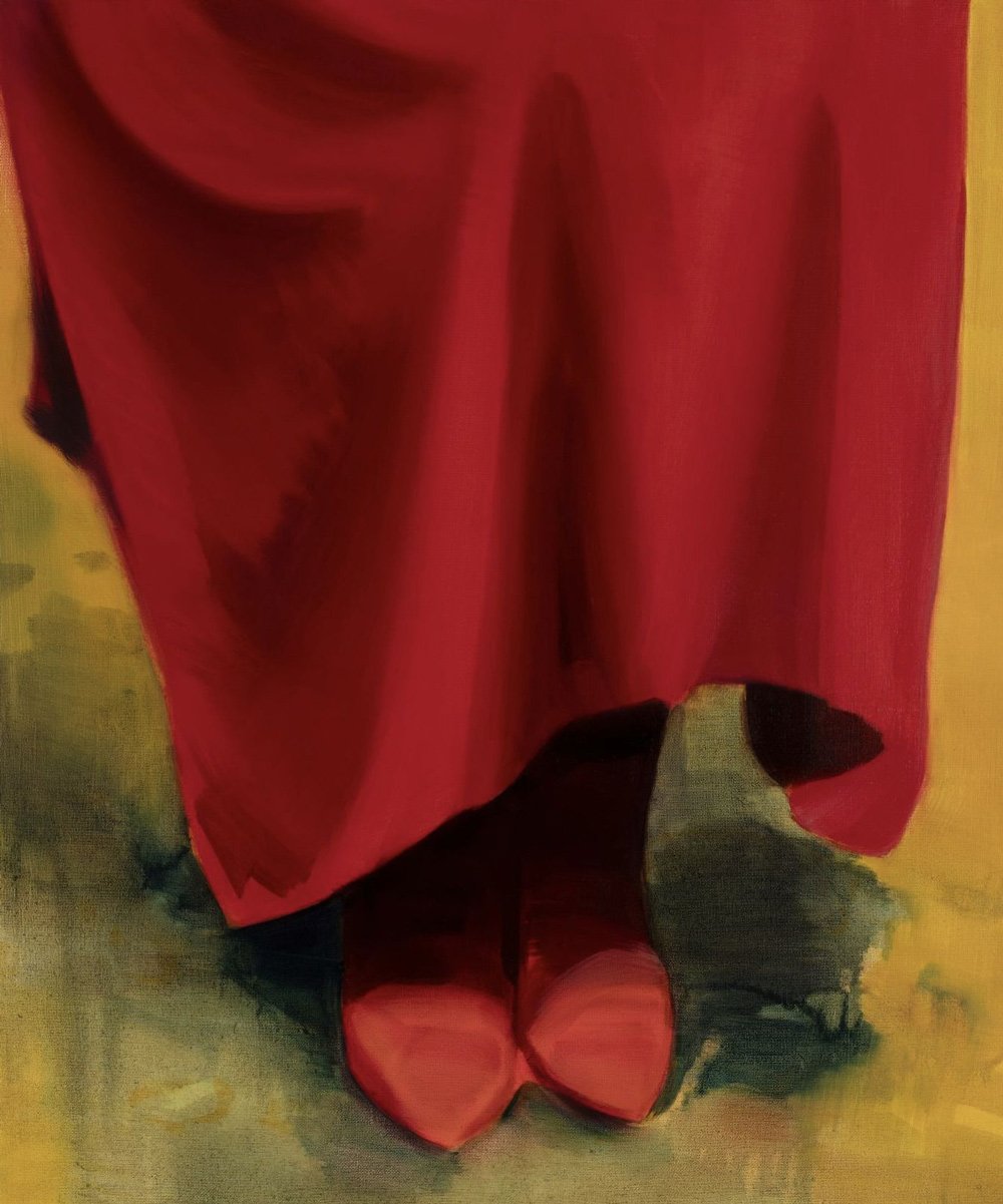   Corri-Lynn Tetz  -  Prayer chain #1 (shoes) , 2022  Huile sur lin / Oil on linen  24 x 20 in. (61 x 50.8 cm) 