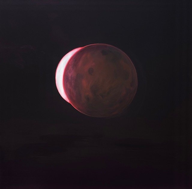   Wanda Koop  -  Two Moons - Eclipse   (panel two), 2024   Acrylique sur toile / Acrylic on canvas 48 x 48 in.  
