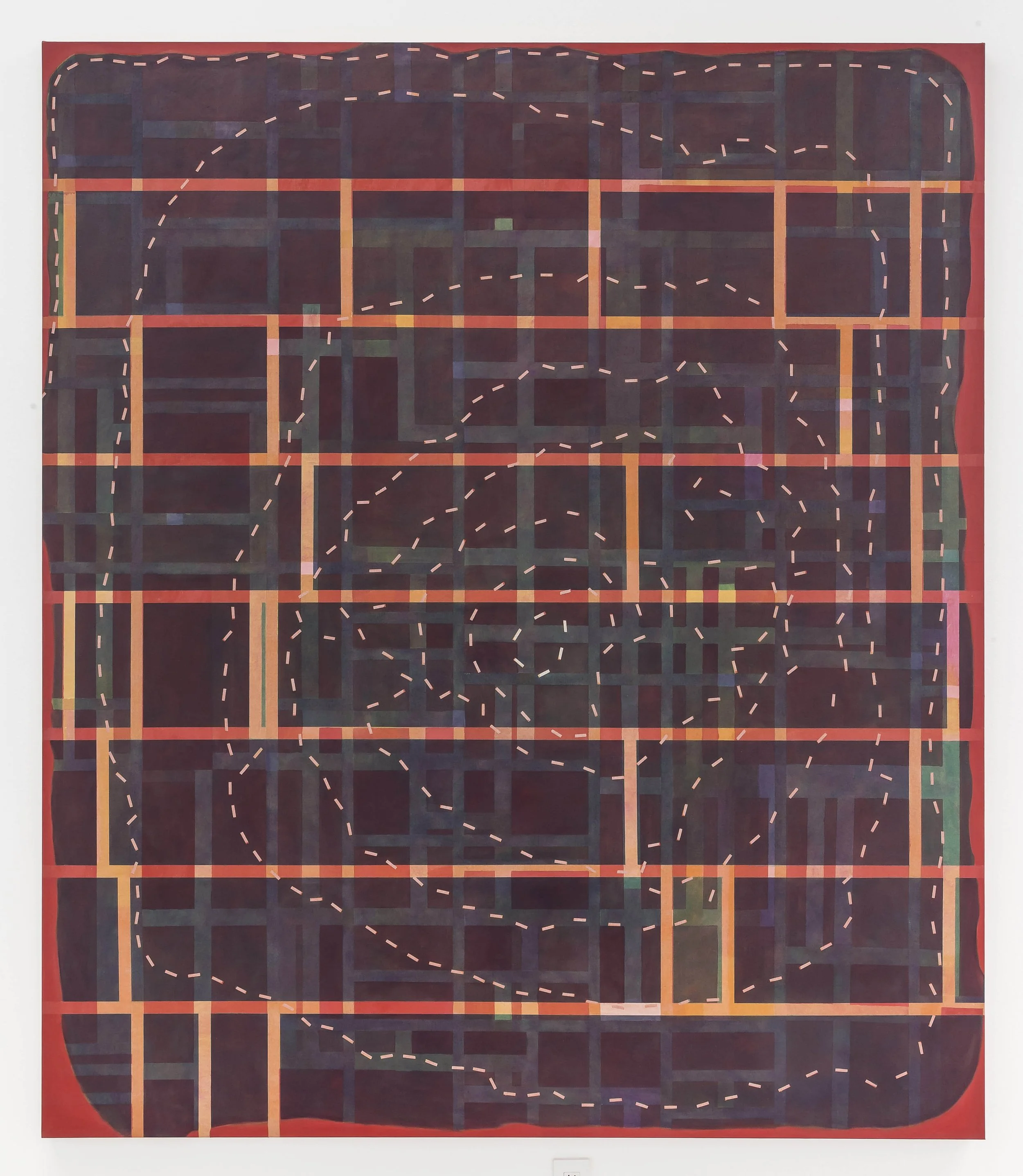 Patrick Howlett, system of the series , 2015, Détrempe et huile sur lin / Distemper and oil on linen, 88 x 76 in