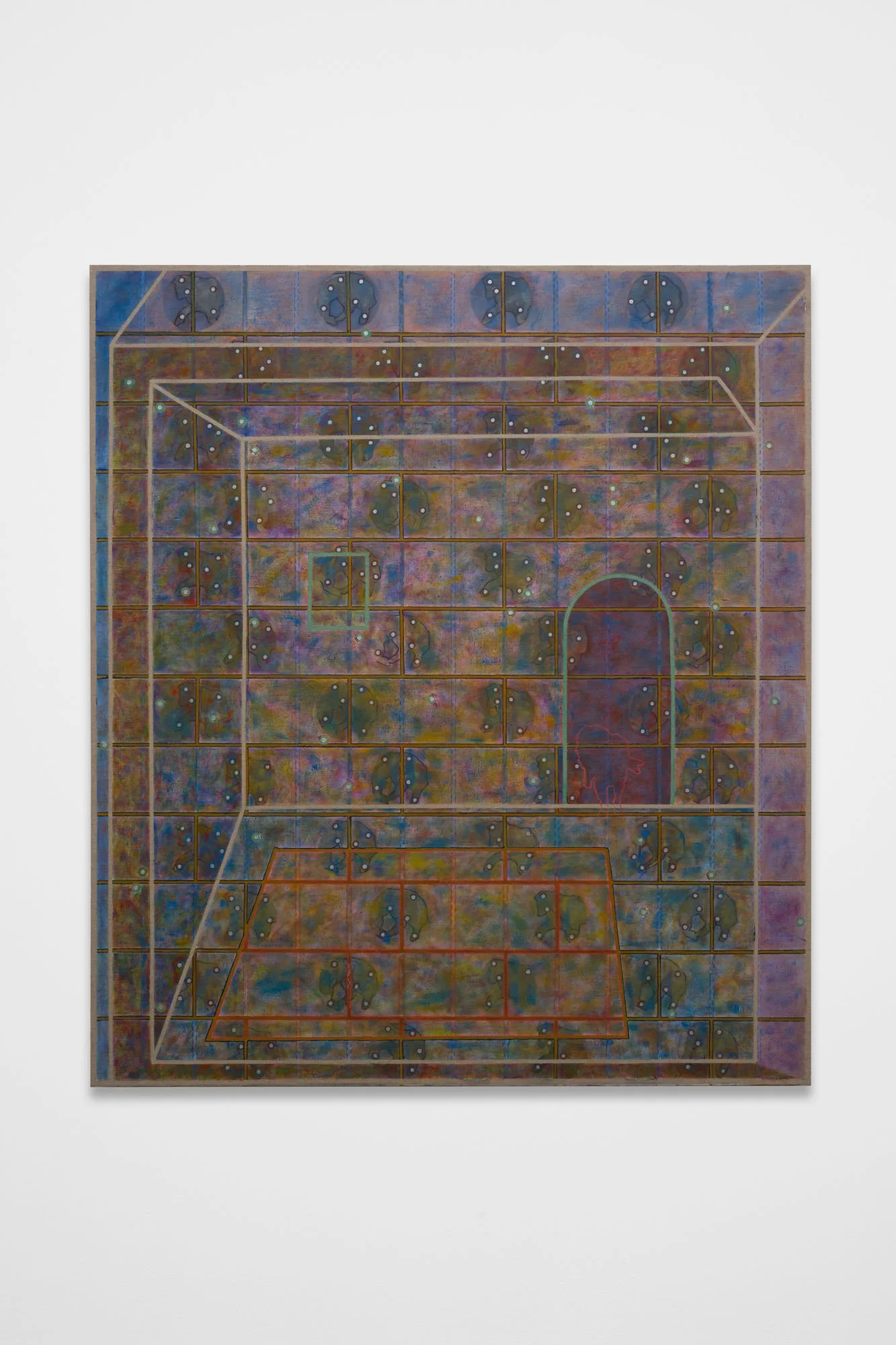 Patrick Howlett, flatland , 2025, Détrempe, gomme-laque et huile sur toile de lin / distemper, shellac and oil on linen 48 x 42 in