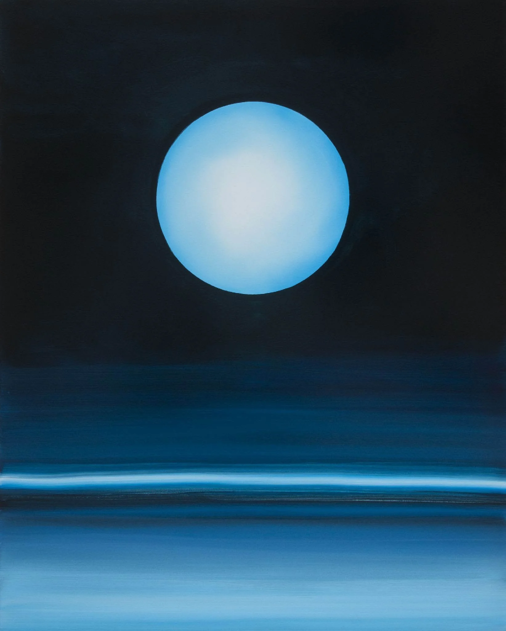Wanda Koop, Who Owns the Moon (Luminous Blue) , 2025, Acrylique sur toile / Acrylic on canvas, 60 x 48 in.