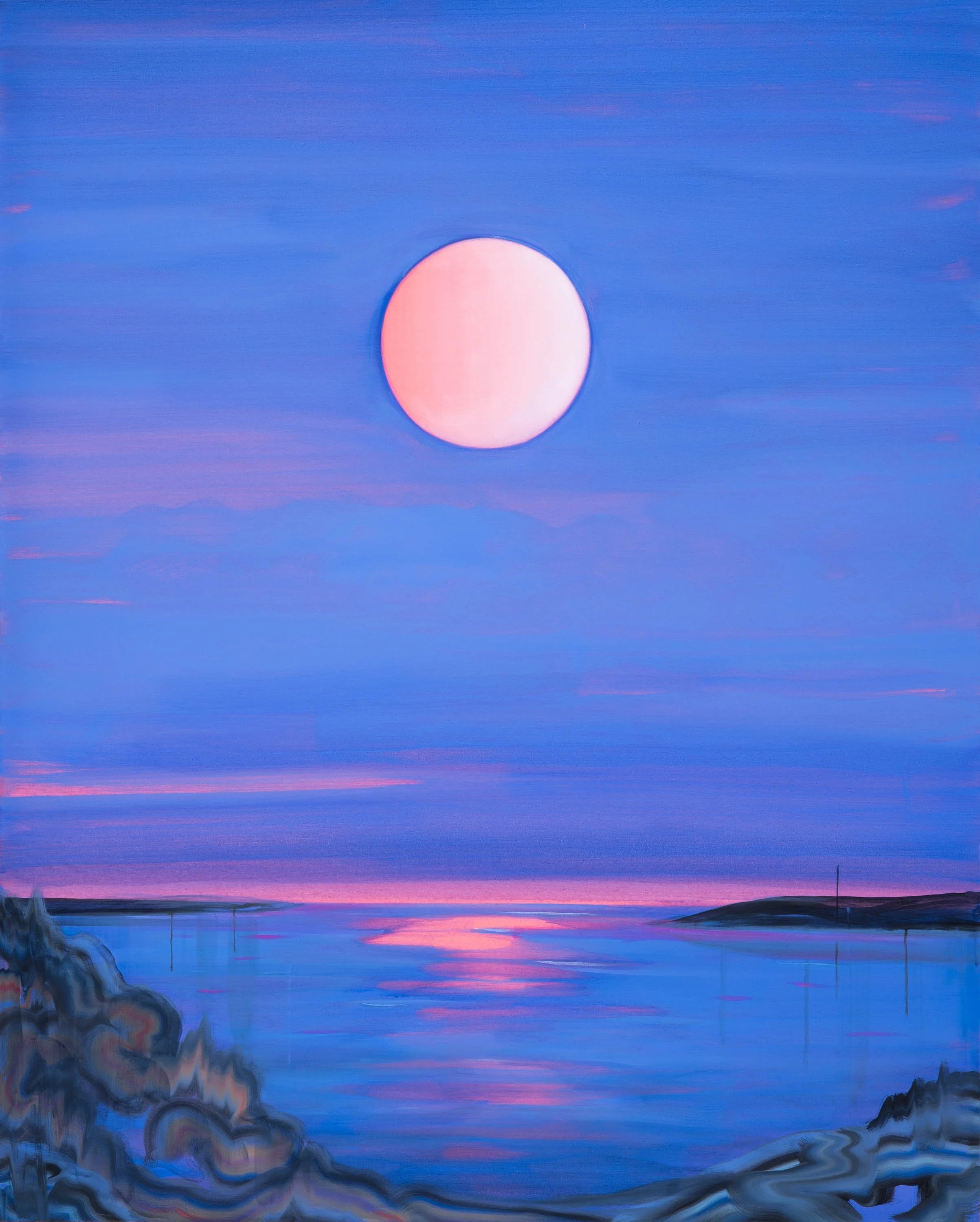 Wanda Koop, Rose Moon , 2025, Acrylique sur toile / Acrylic on canvas, 60 x 48 in.
