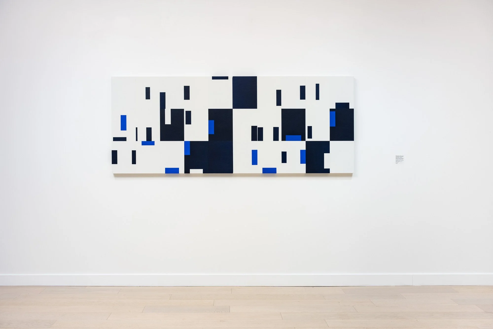   Francine Savard,   Marthe Wéry. Peinture Montréal 84. Répertoire des pages de gauche et Répertoire des pages de droite , 2019, Acrylique sur toile marouflée sur caissons de bois / Acrylic on canvas mounted on wood box, 33 x 82 1/2 in. 