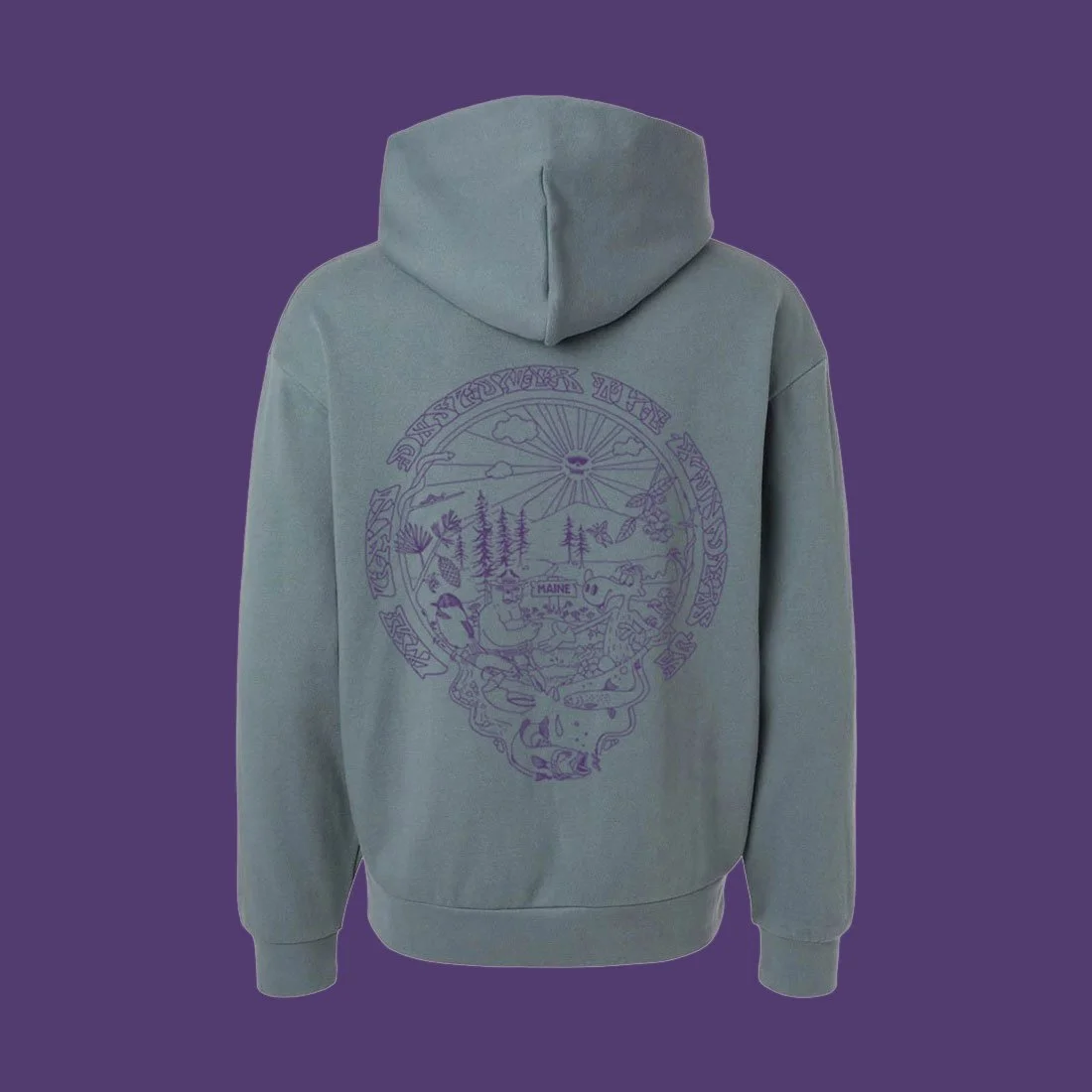 Edistsew x GELE - Wonders of Maine - Heavyweight Hooded Sweatshirt - Blue