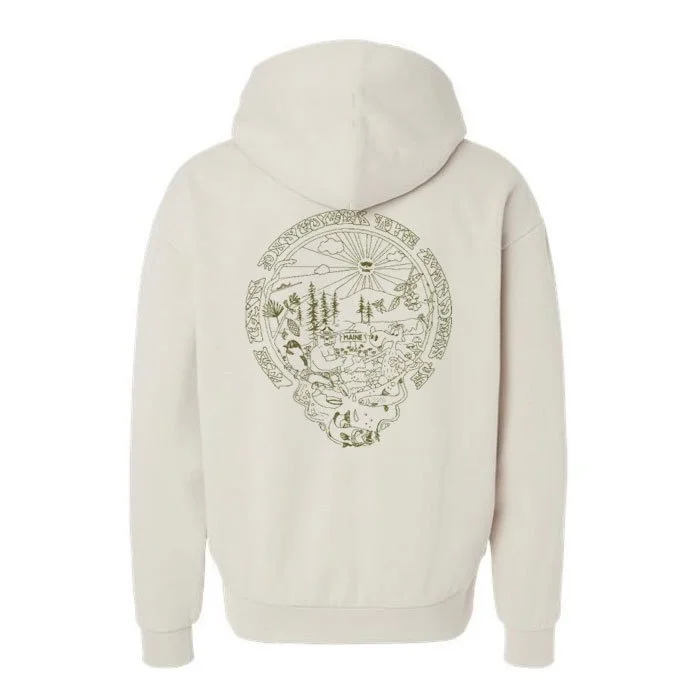 Edistsew x GELE - Wonders of Maine - Heavyweight Hooded Sweatshirt - Ivory / Green