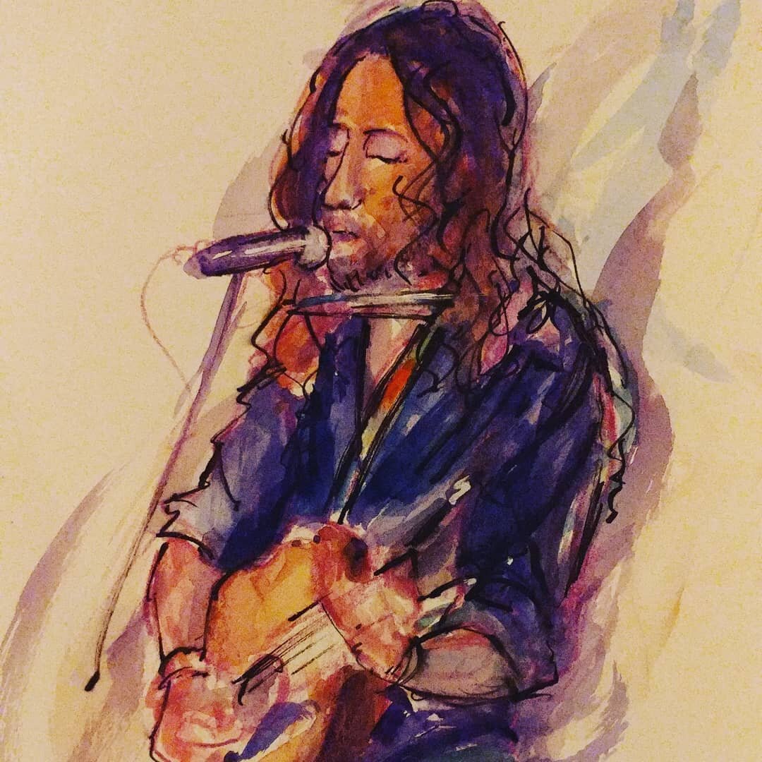 Hey Wales!! Amazing watercolour of Kelso by Robin Luka Francis from Glastonbury!! Come and see us tonight at The Bishops!! 9pm kick off, brave the storm!!! #watercolor #watercolour #fanart