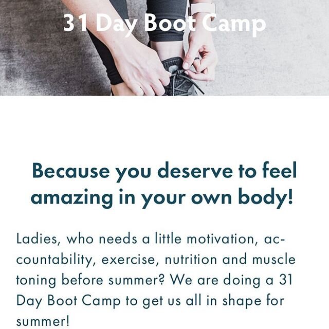 Do you want to&hellip;

Feel confident enough to wear your favorite summer shorts?

Be inspired and motivated to stick with your goals?

Be free from calorie counting and food deprivation? 
Kim and Lindsey are teaming up to create this 31 Day Boot Ca