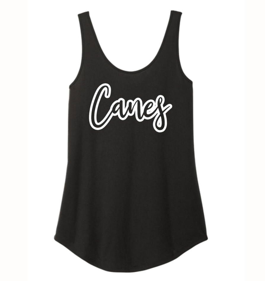 Canes Black Cotton Blend Tank