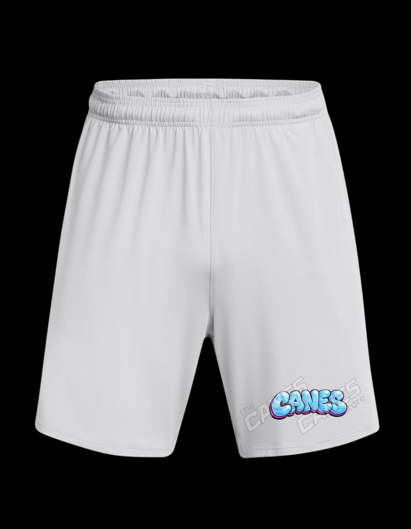 UA Canes Bubble Tech Vent Grey Shorts Adult