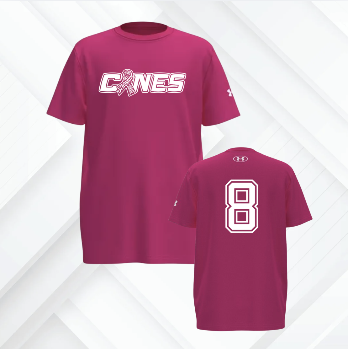UA Canes Pink October Jersey.