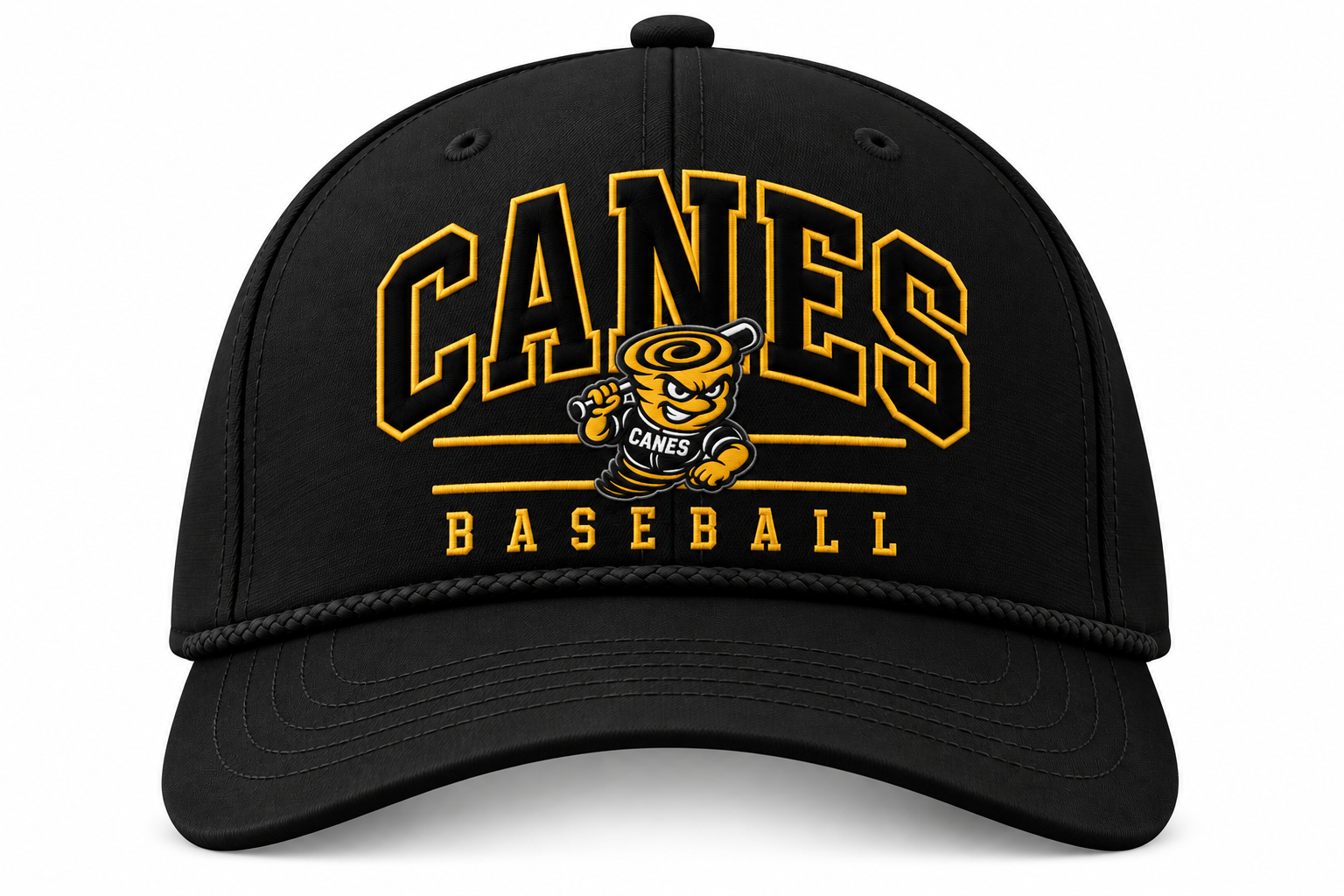 Canes Varsity Twill Mascot Black Hat