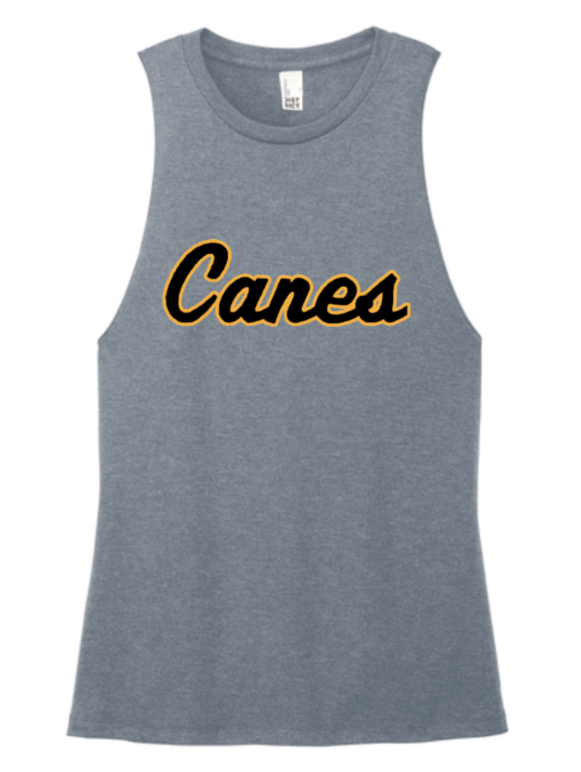 Women's Canes Cursive Blue Frost Muscle Tank
