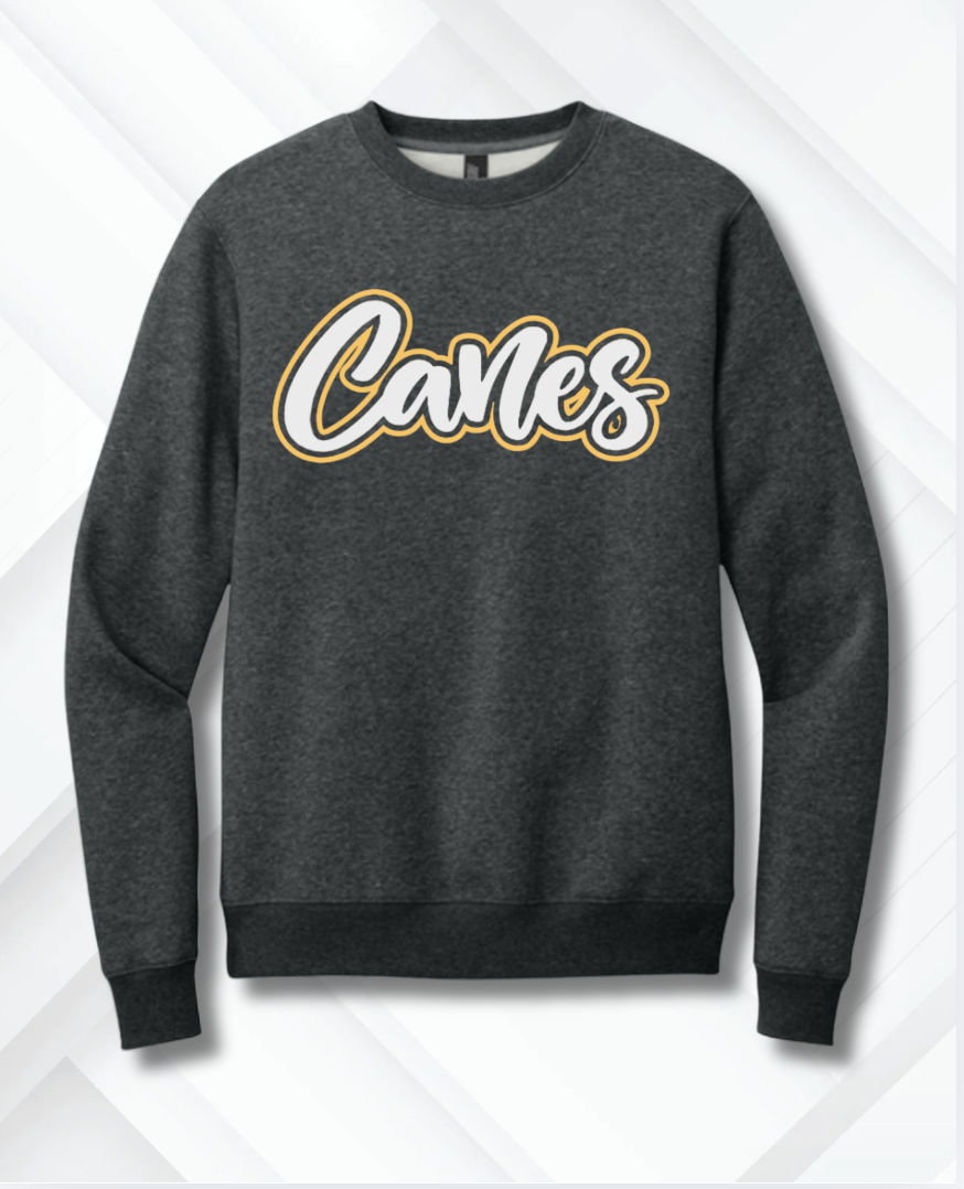Charcoal Fleece Crew Puff Canes