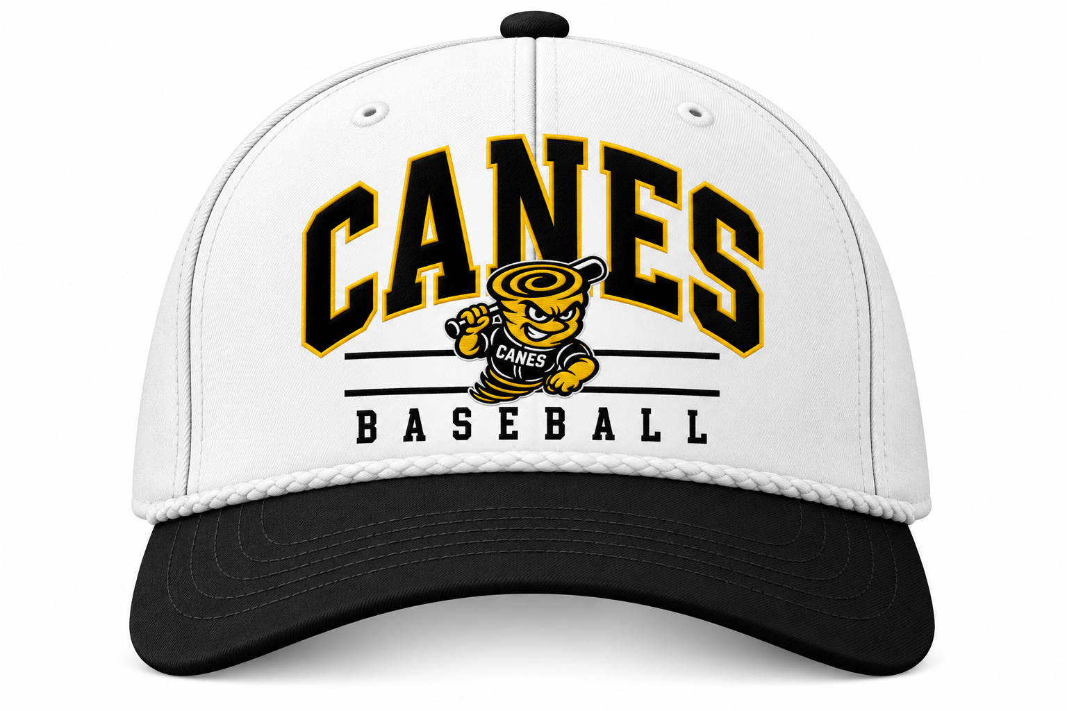 Canes Varsity Twill Mascot White Hat