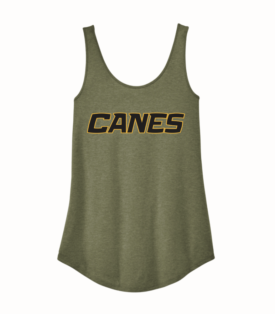 Canes Military Green Cotton Blend Tank