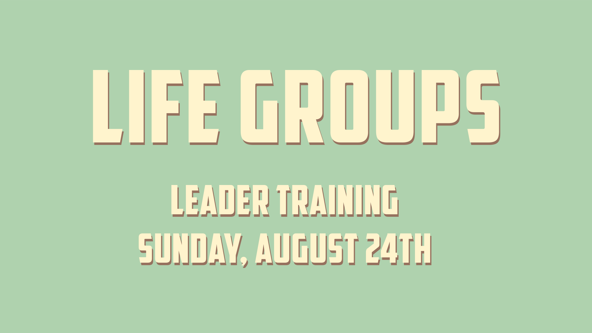 Life Group Leader Training