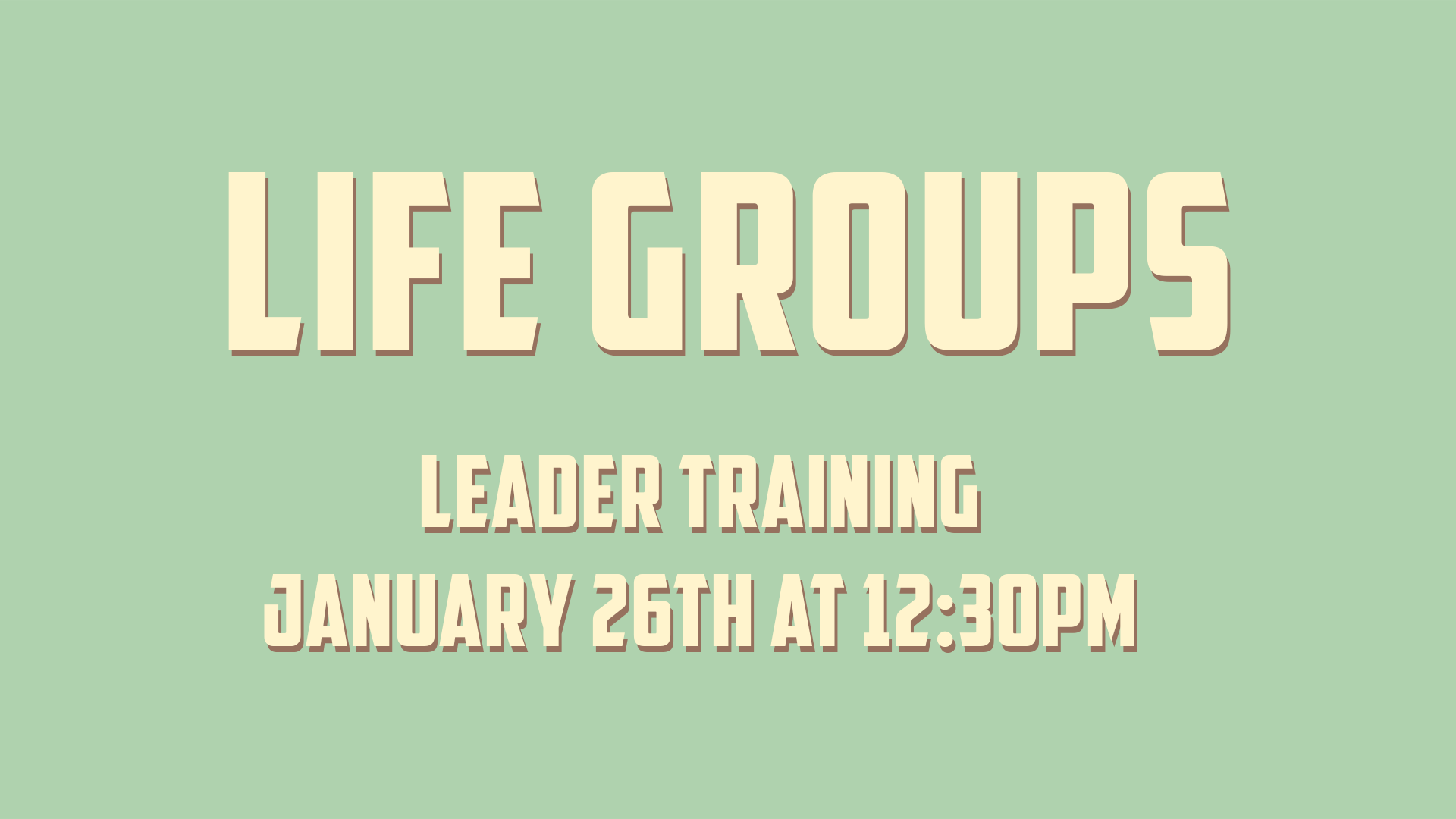 Life Group Leader Training