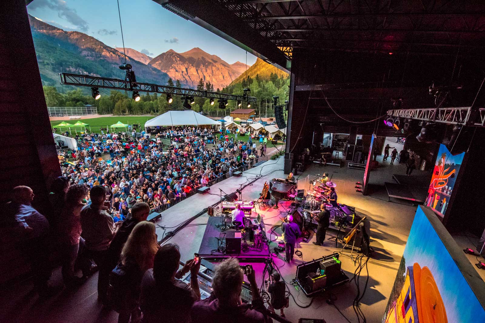  Sky Deck - Watch your favorite performance from a on-stage viewing platform of the Main Stage offering the most intimate festival experience possible. (pictured here from the Telluride Jazz Festival) 