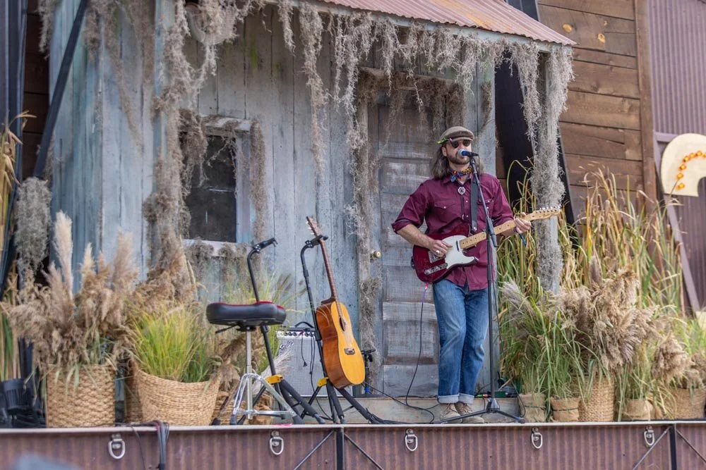 2026 winner of the Telluride Blues Challenge, Brendan Forrest, plays on the Main Stage at Telluride Blues & Brews Festival.