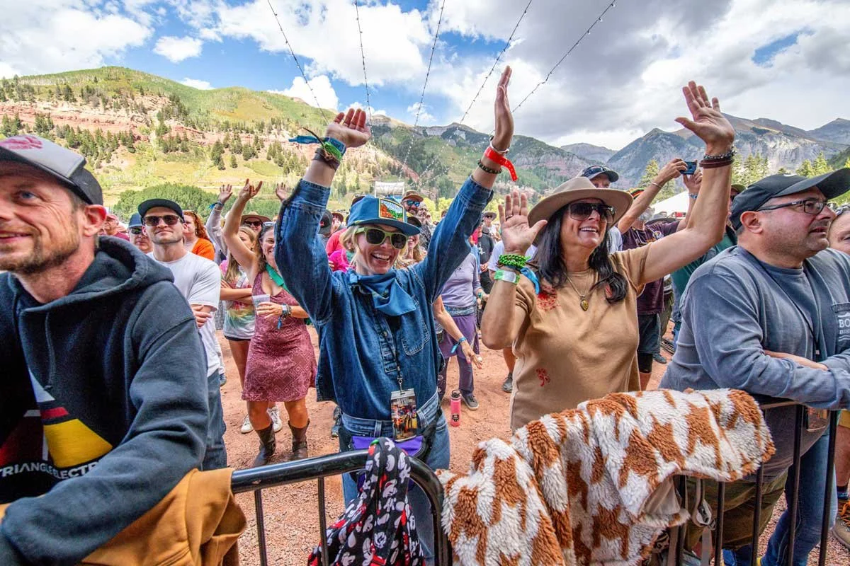 Telluride Blues & Brews volunteer team celebrating together at the festival