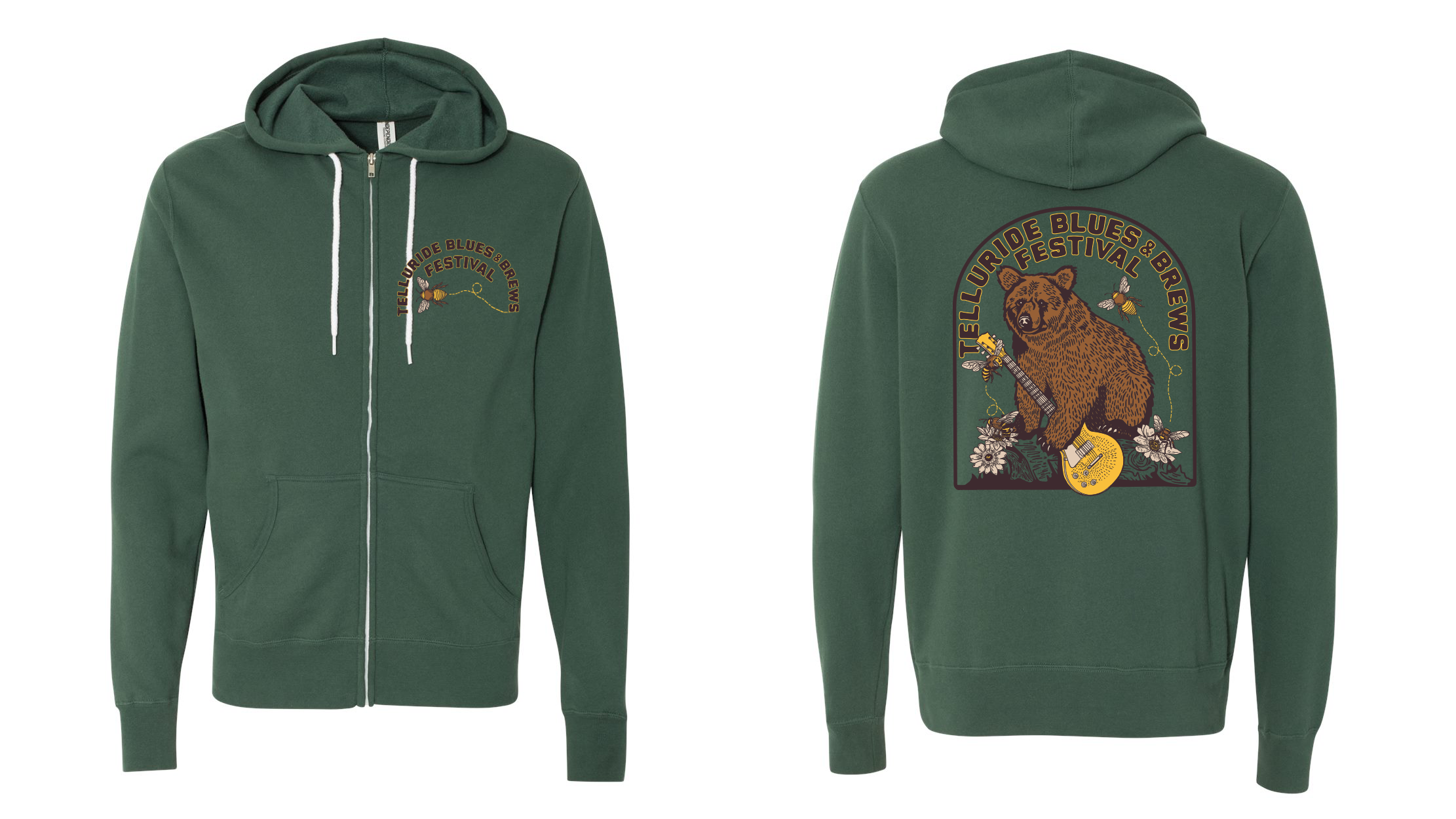 Alpine Green Zip-Up Hoodie