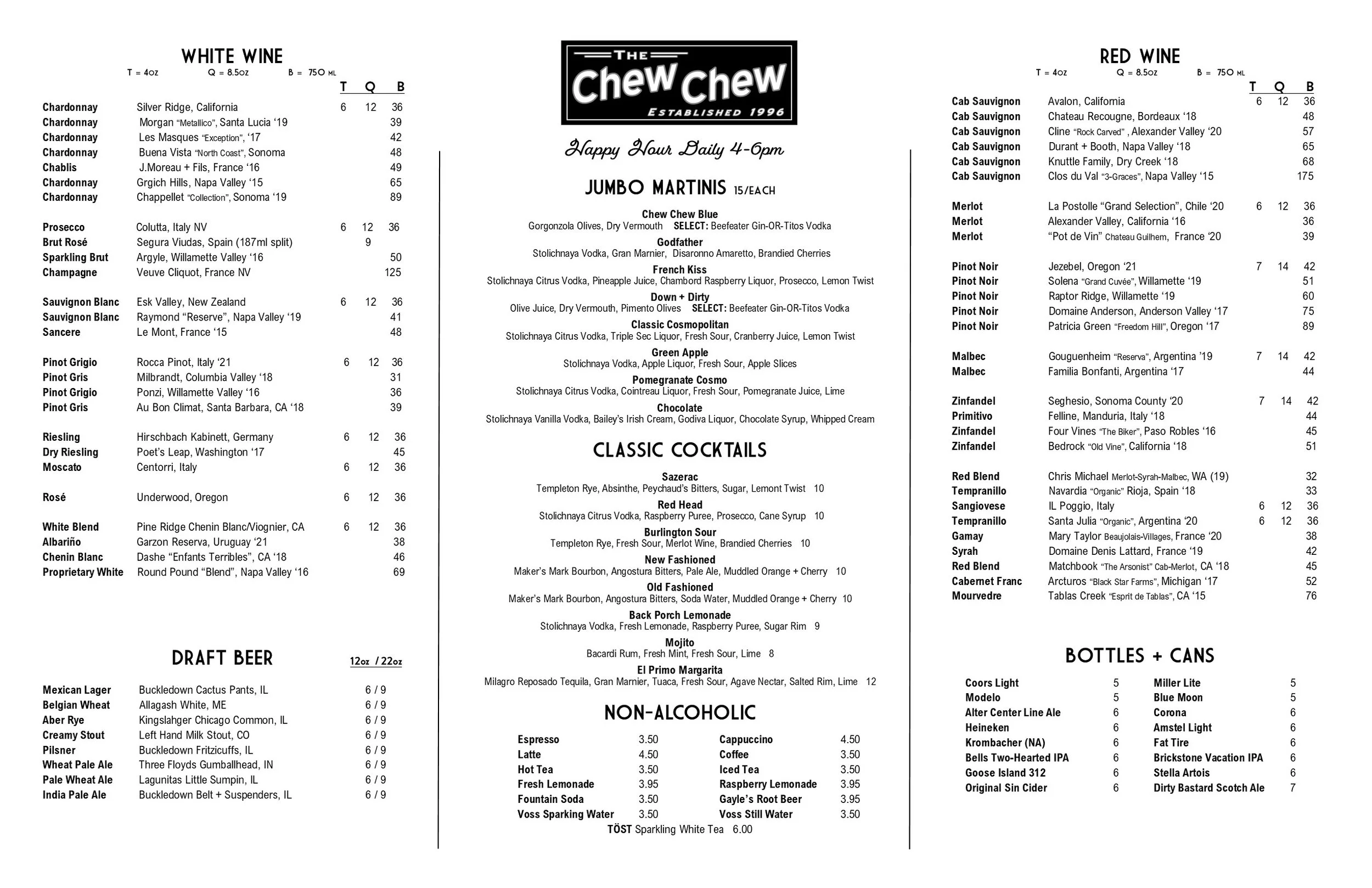 Menu — The Chew Chew