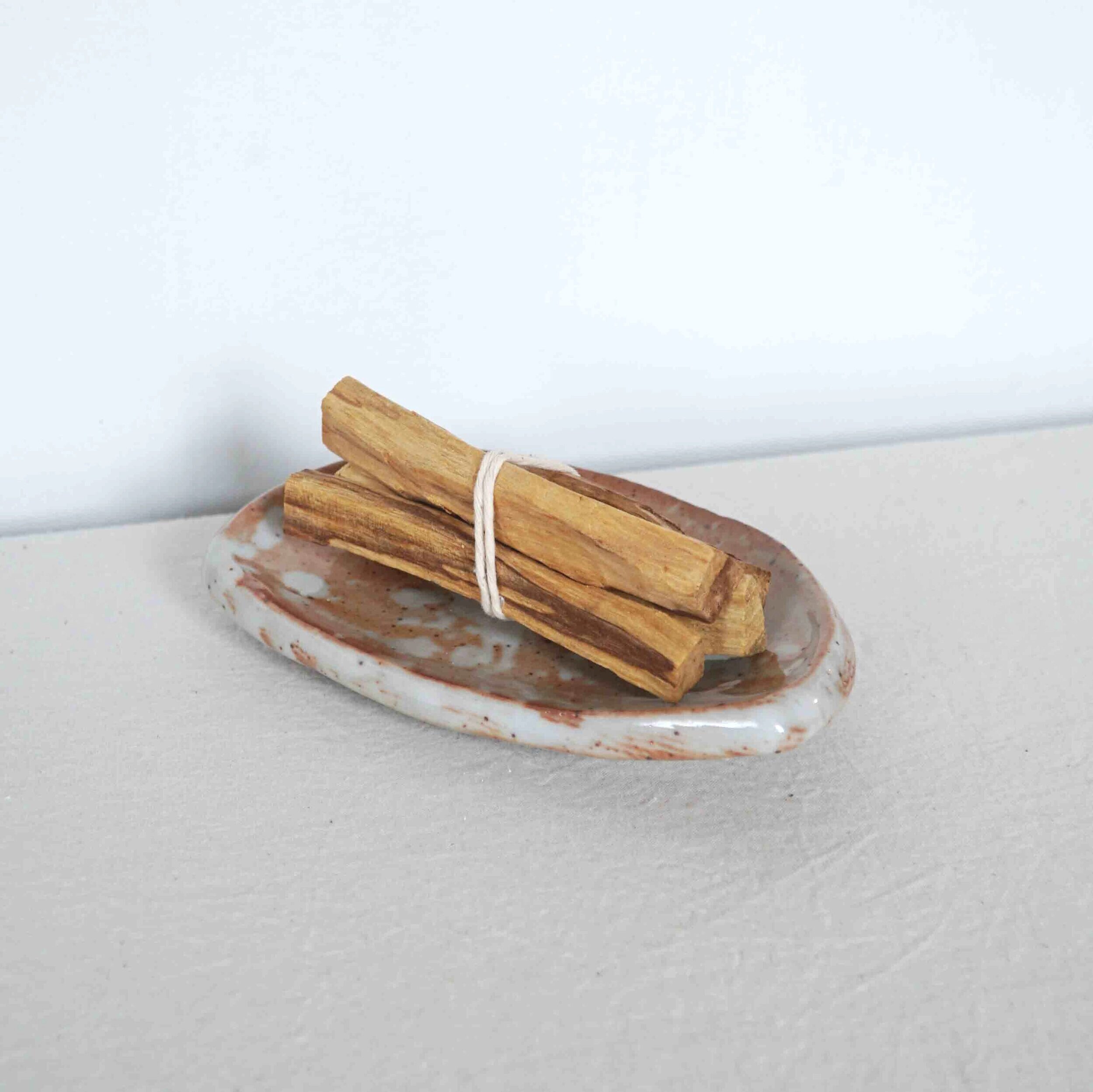 Handbuilt Smudge Dish with Palo Santo