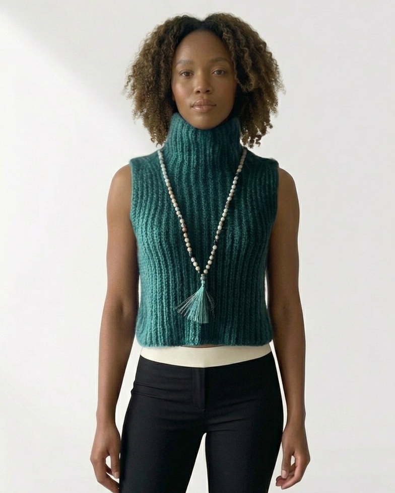 Kid Mohair Cropped Vest