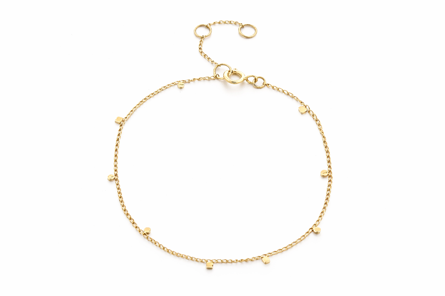 14k Gold Dainty Disc Bracelet