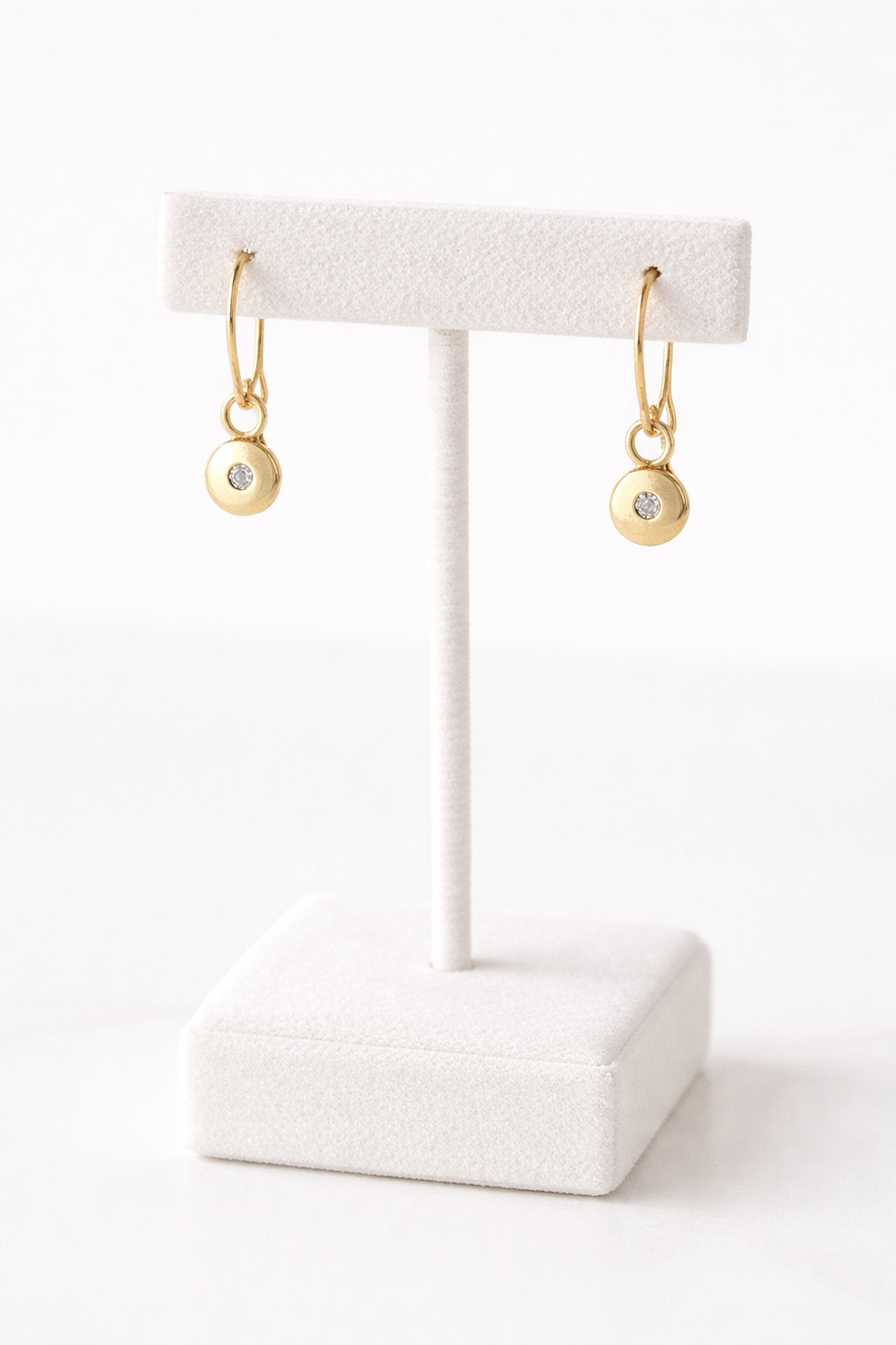 Solène Dot 14K Gold and Diamond Earrings