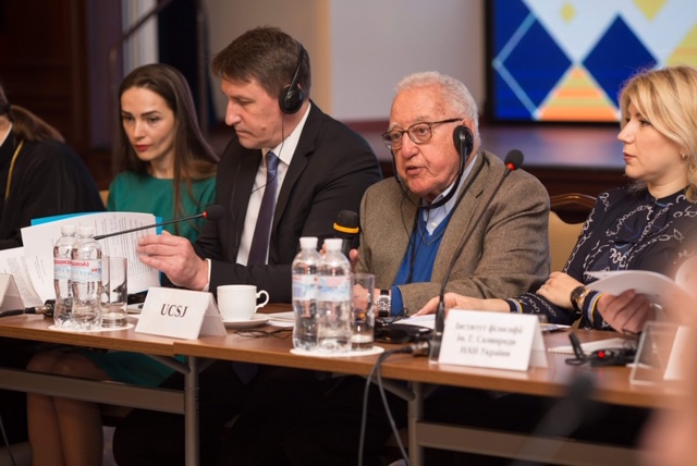 UCSJ President chairing the Round-Table in Kyiv, Ukraine. April 16, 2019
