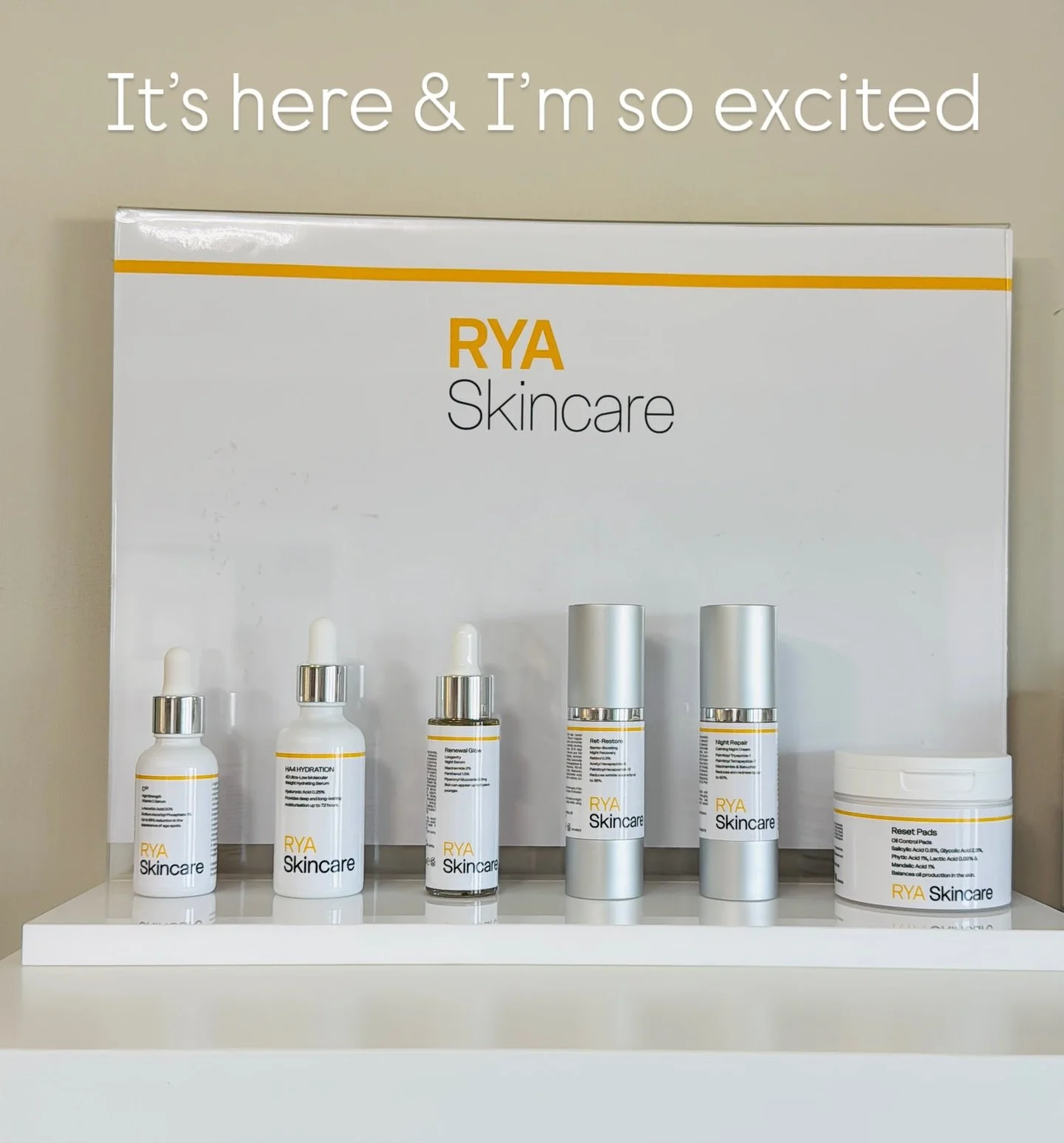 💛✨ RYA SKINCARE HAS LANDED! ✨💛

I&rsquo;m so excited to officially introduce my RYA Skincare &mdash; a results-driven, clinically formulated range created to support natural, healthy, long-term skin.

I wanted a clean, simple and unfussy approach, 