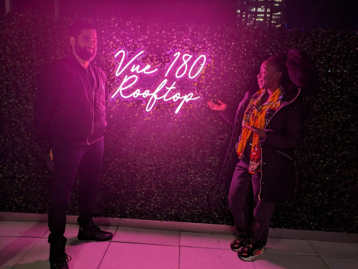 Introducing –Aaqib Javed and Rachel Busingye – A Rooftop with a Vue Our hotel had a lovely rooftop bar with a view!