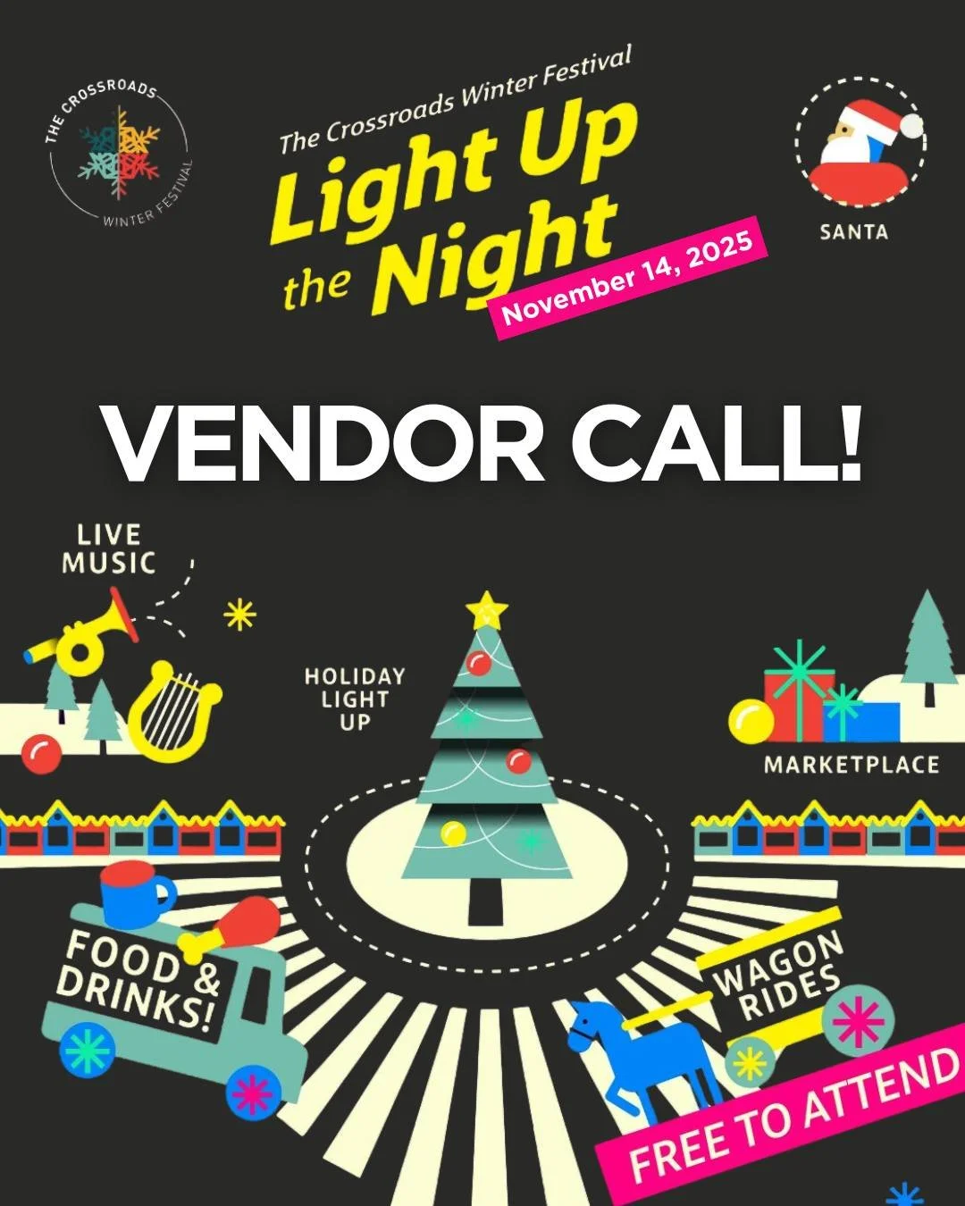✨ Vendor Call: Light Up the Night! ✨
We’re looking for makers, creators, and local vendors to join The Crossroads Winter Festival, a one-night holiday celebration lighting up Stony Plain Road on November 14, 2025 (5–9 PM)!
Enjoy live mus