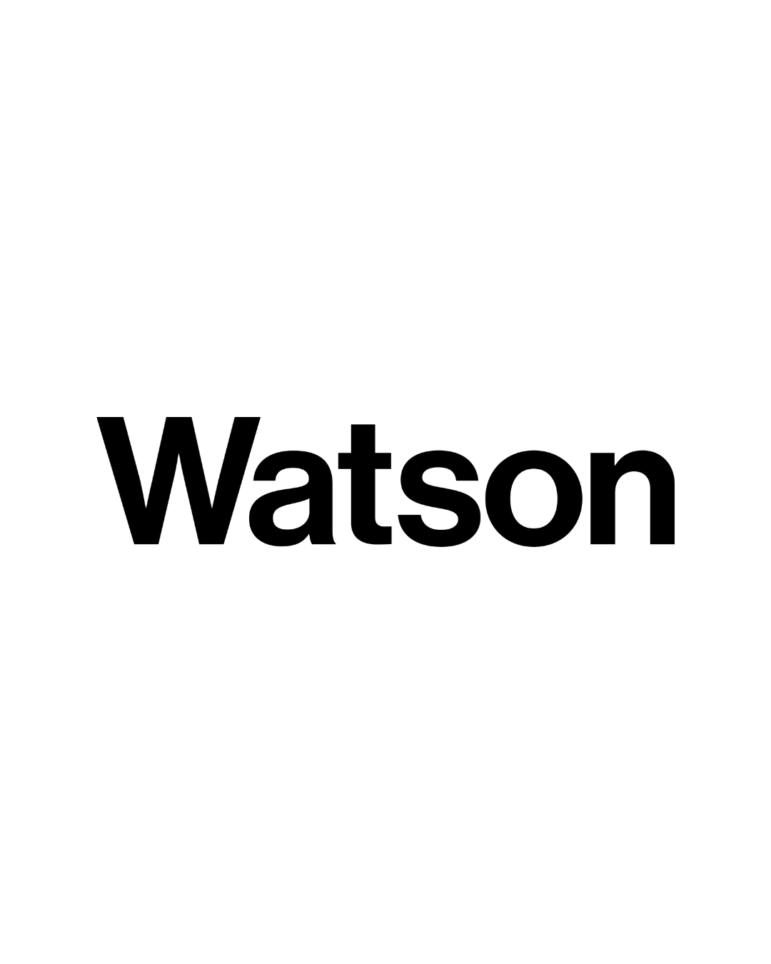 White background with large black text reading 'Watson' in the center.