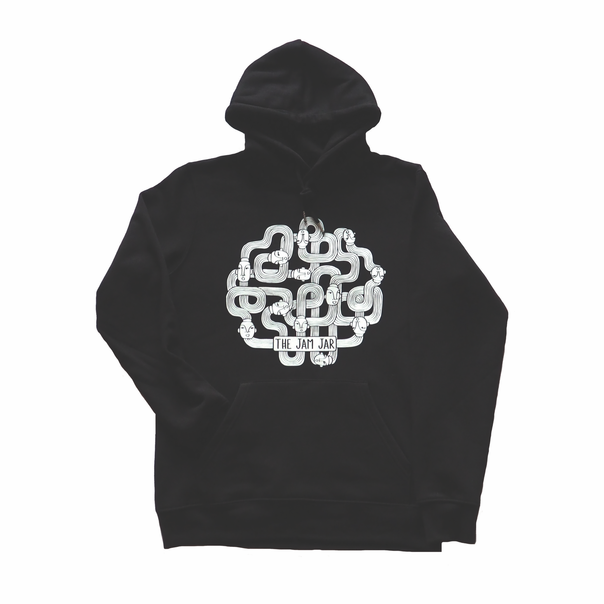 Hoodie: Black, Front Print