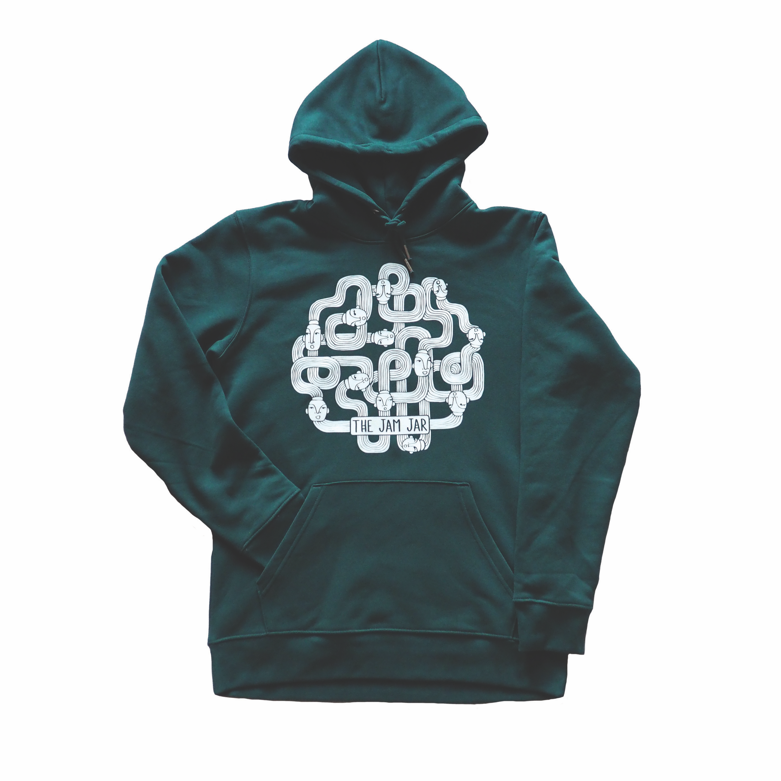 Hoodie: Teal, Front Print