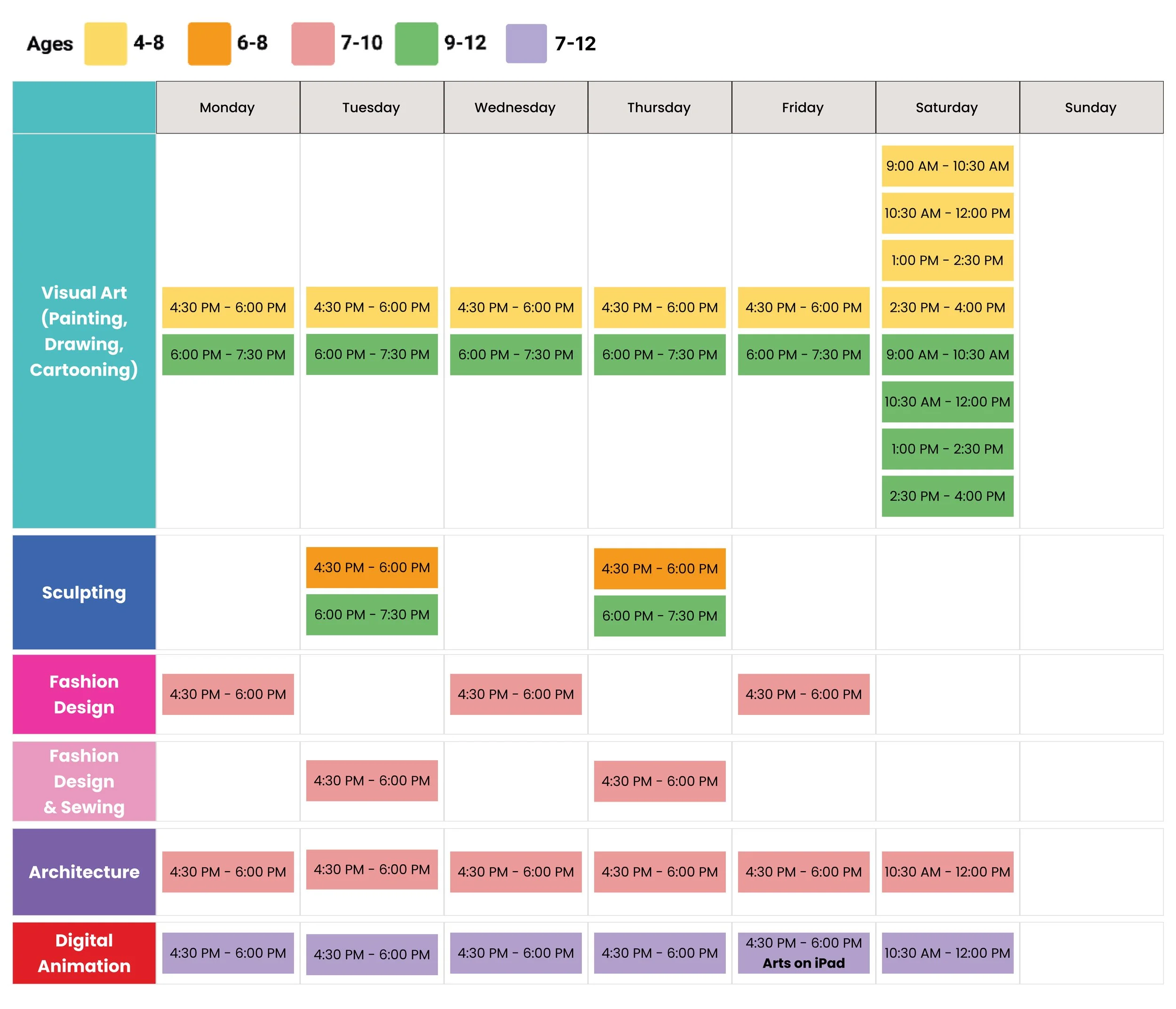 Art Classes Schedule - Canadian Contemporary School of Art