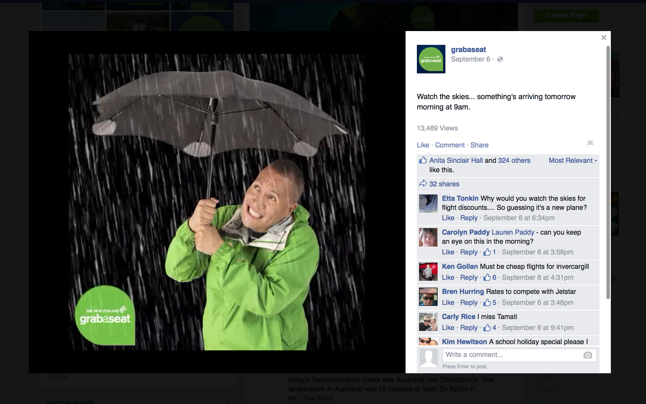 Grabaseat 'Septemperature' Facebook Teaser Post