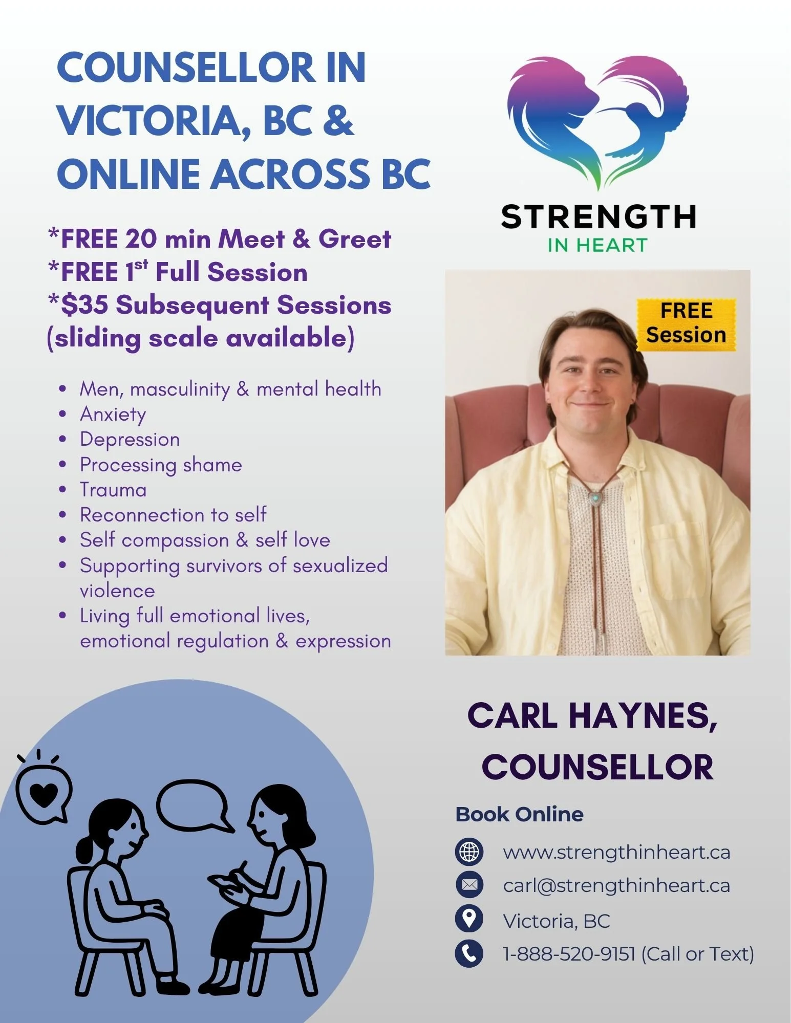 Meet Carl Haynes: Affordable Men’s therapist in Victoria, BC &amp; Online Across BC