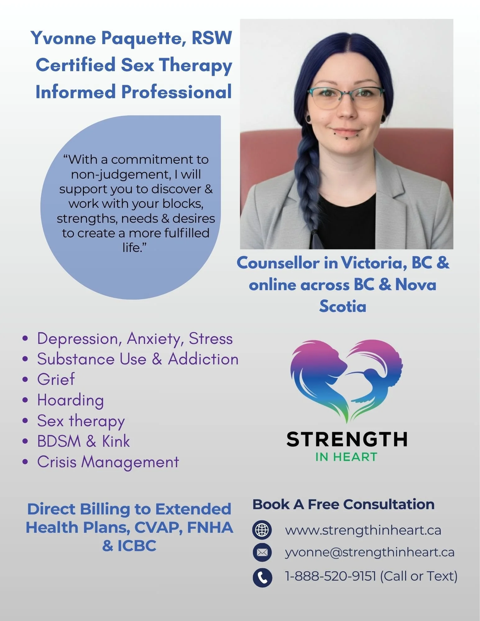 Counsellor Spotlight: Yvonne Paquette, RSW, Certified Sex Therapy Informed Professional (CSTIP)