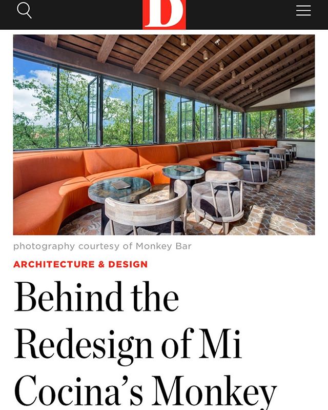 Thank you for the shout out @d_magazine We appreciate the opportunity to collaborate with the @droeseraney crew and can&rsquo;t wait to see the team&rsquo;s vision come to life in the new Monkey Bar in @hp_village - Link in bio