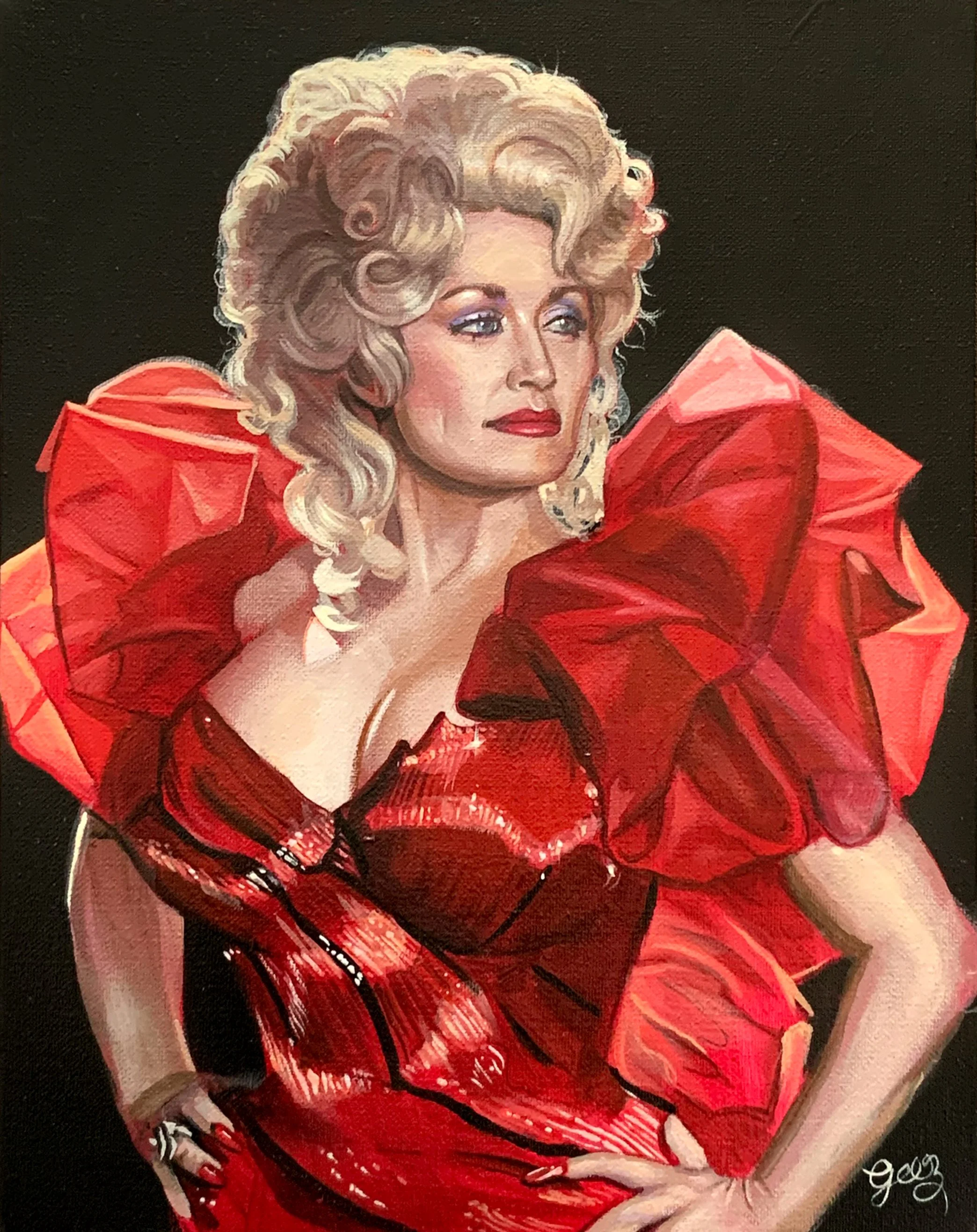 Miss Mona (in Red)
