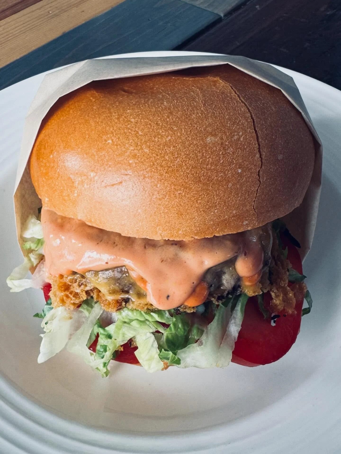 IN N OUT

Just make it. @littlebeltcattleco MT 🥩, @tillamook cheddar, @ultrahotpeppers salt , brioche bun, secret sauce, romaine lettuce tomato pickle and onions. My better half was craving that certain kind of burger and here it is. 

What&rsquo;s 