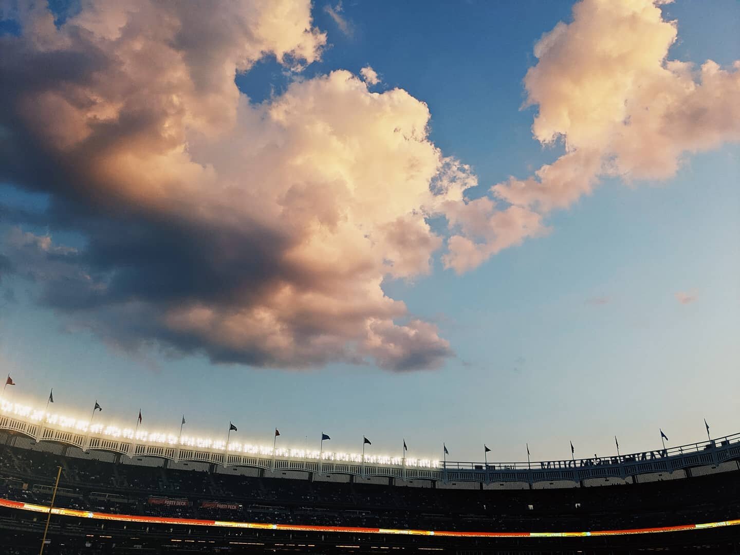 Went to the game in Sunday night, didn't get to stay until the last pitch because our elderly dog can't stay alone too long. It was super weird to be with so many people. We were in the vaccinated section, so social distancing wasn't really a thing. 