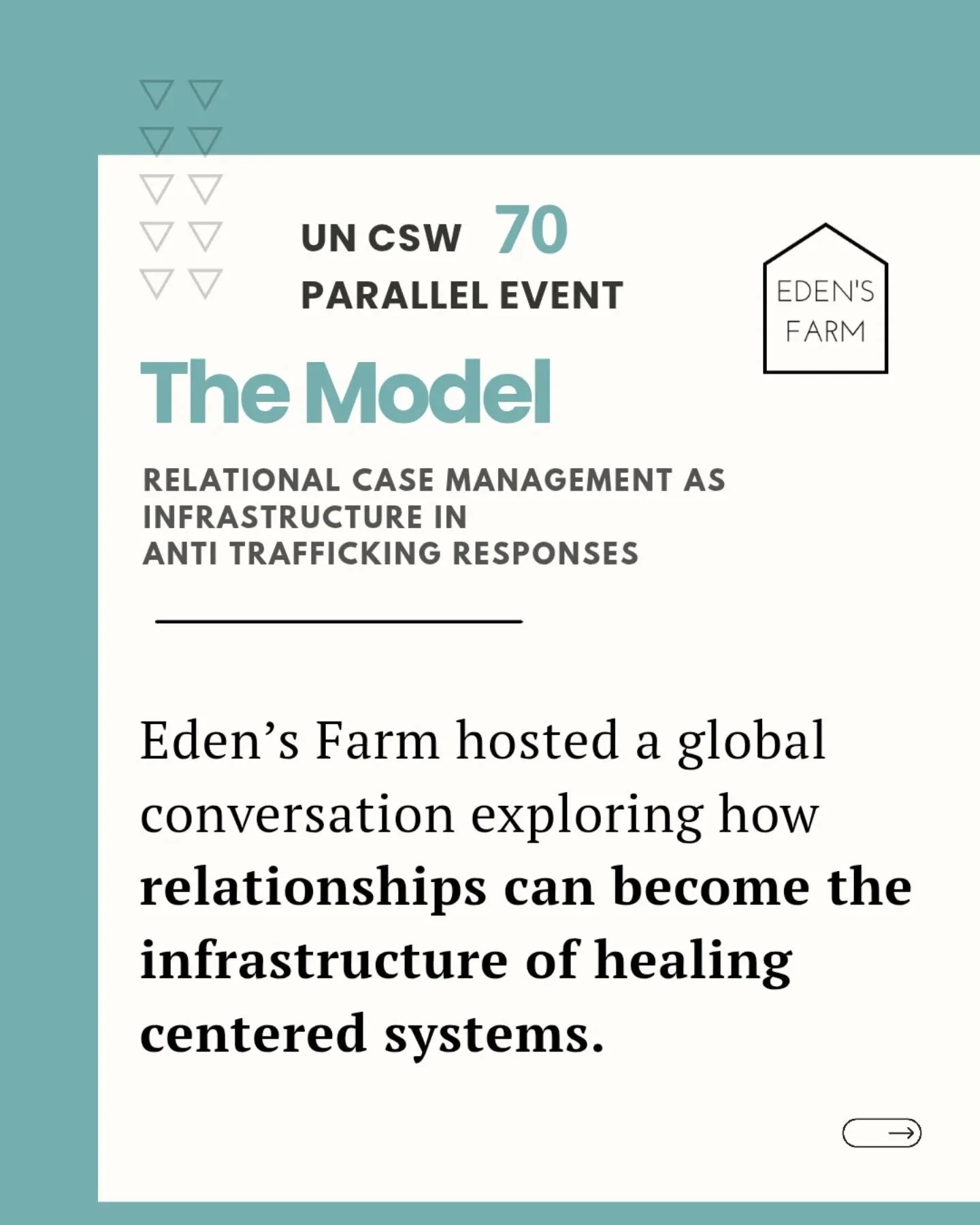 We were honored to host a virtual parallel event during 70th United Nations Conference on the Status of Women, exploring:

Relational Case Management as Infrastructure in Anti-Trafficking Responses.

Advocates and practitioners from around the world 