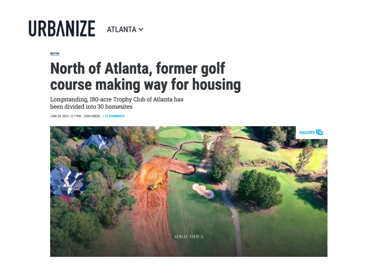 Urbanize Atlanta: North of Atlanta, former golf course making way for housing