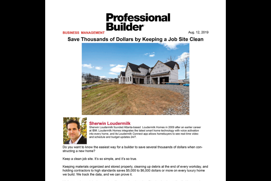 Professional Builder Guest Column: Save Thousands of Dollars by Keeping a Job Site Clean