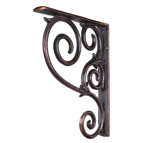 MCOR1-BLK - Metal Scrolled Bracket 1 1/2" X 10" X 13 1/2"